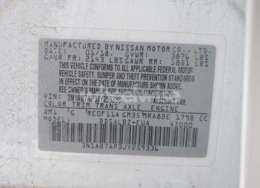 Photo 9 of 2018 Nissan Sentra S (VIN 3N1AB7AP3JY259336)