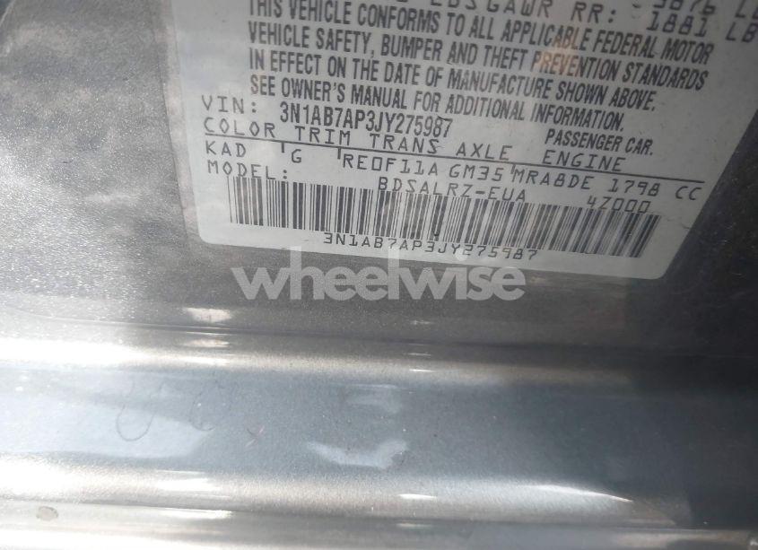 Photo 9 of 2018 Nissan Sentra SR (VIN 3N1AB7AP3JY275987)