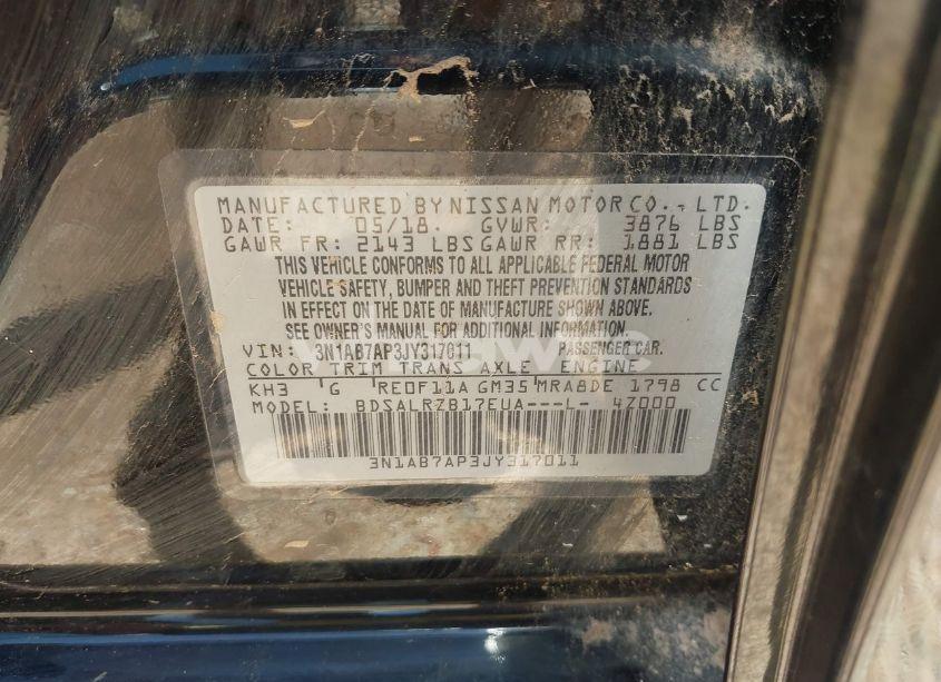 Photo 9 of 2018 Nissan Sentra SR (VIN 3N1AB7AP3JY317011)