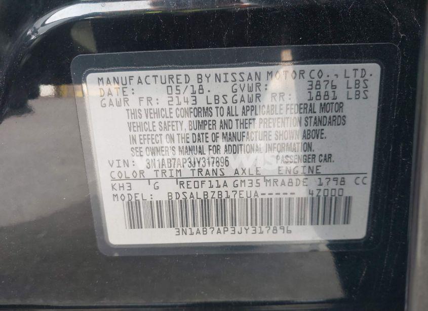 Photo 9 of 2018 Nissan Sentra S (VIN 3N1AB7AP3JY317896)