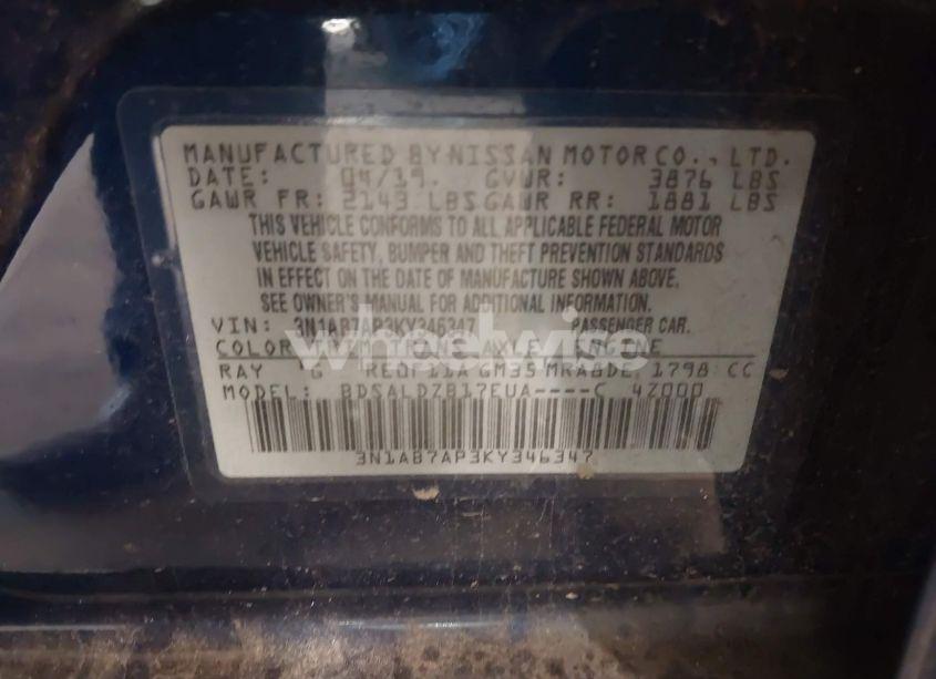 Photo 9 of 2019 Nissan Sentra SV (VIN 3N1AB7AP3KY346347)