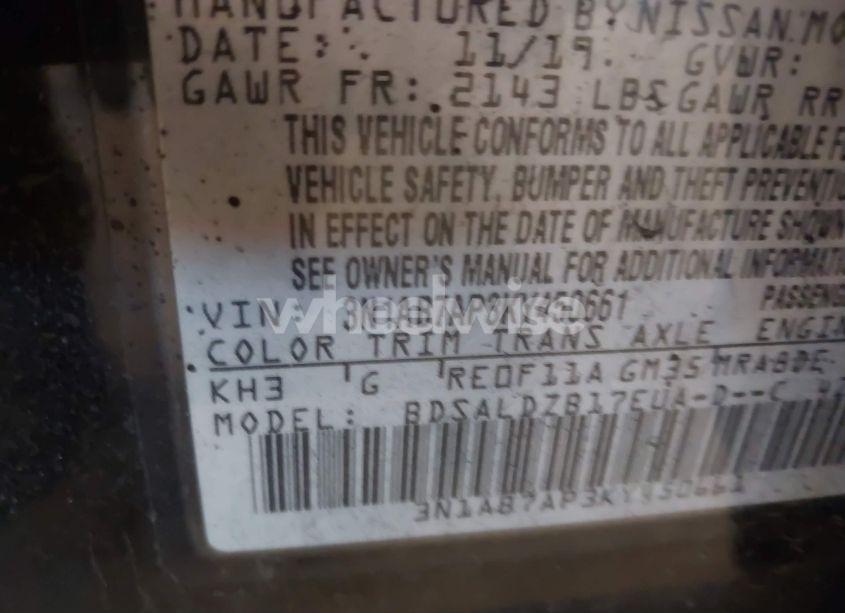 Photo 9 of 2019 Nissan Sentra SV (VIN 3N1AB7AP3KY450661)