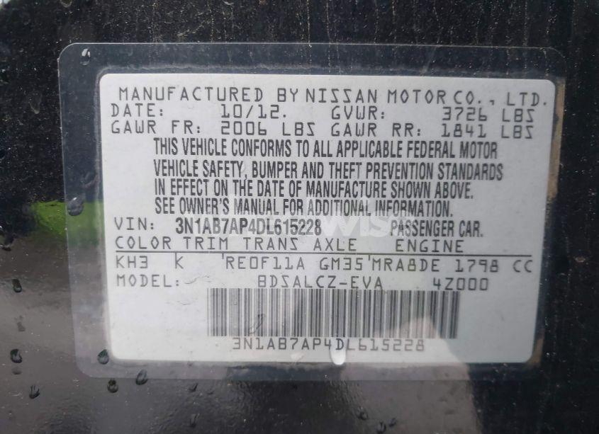 Photo 9 of 2013 Nissan Sentra S (VIN 3N1AB7AP4DL615228)