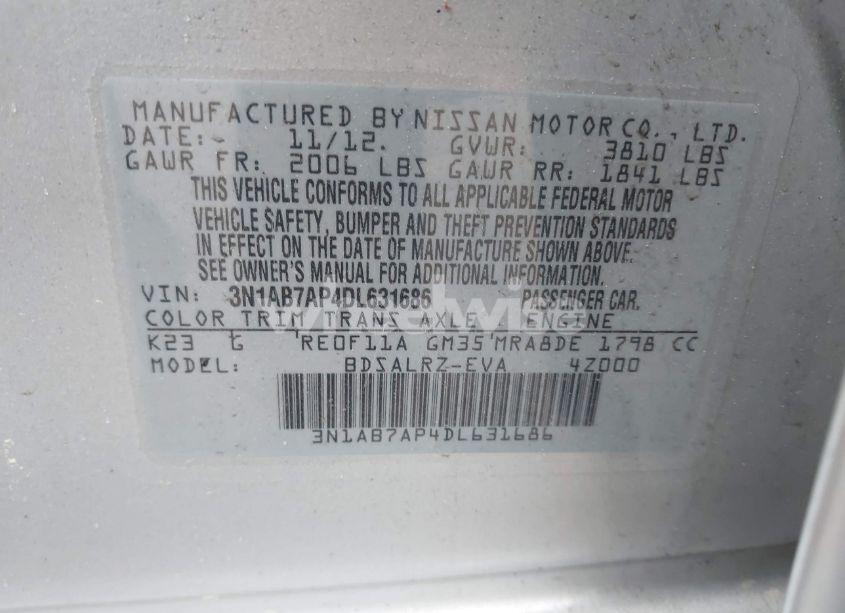 Photo 9 of 2013 Nissan Sentra SR (VIN 3N1AB7AP4DL631686)