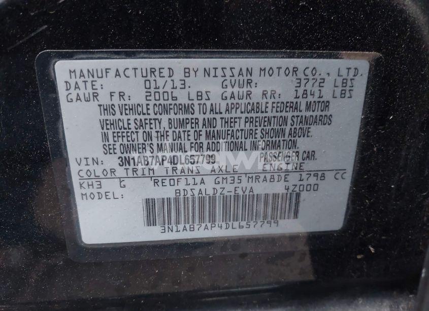 Photo 9 of 2013 Nissan Sentra SV (VIN 3N1AB7AP4DL657799)