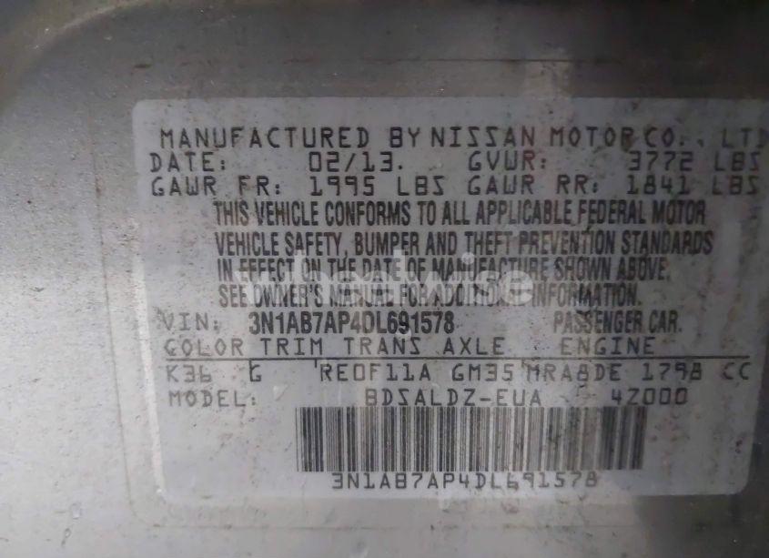 Photo 9 of 2013 Nissan Sentra SV (VIN 3N1AB7AP4DL691578)