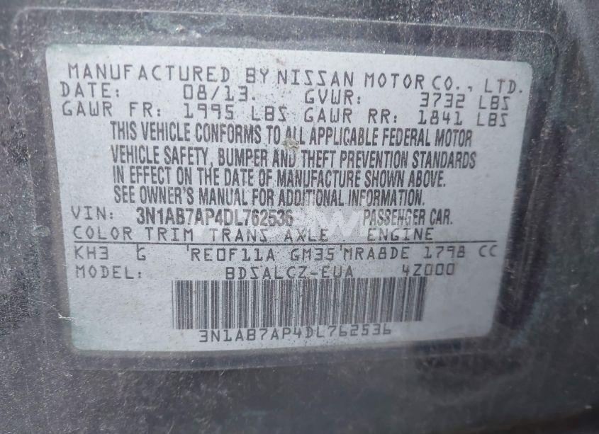 Photo 9 of 2013 Nissan Sentra S (VIN 3N1AB7AP4DL762536)