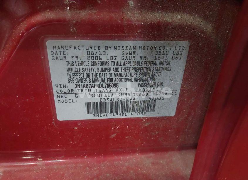 Photo 9 of 2013 Nissan Sentra SR (VIN 3N1AB7AP4DL765095)