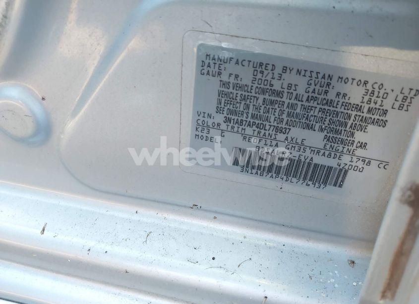 Photo 9 of 2013 Nissan Sentra SR (VIN 3N1AB7AP4DL776937)