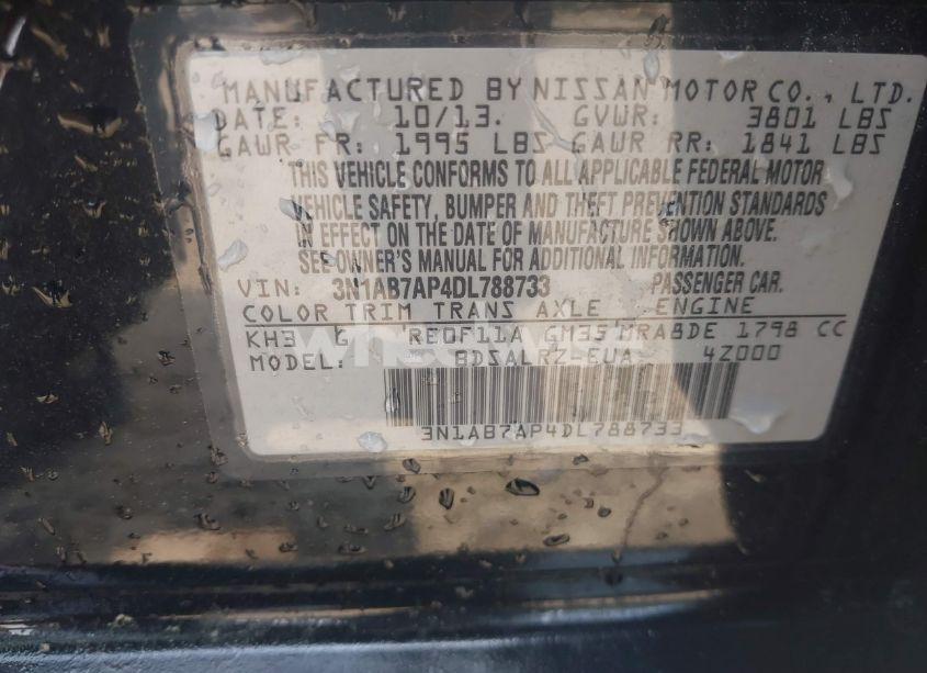 Photo 9 of 2013 Nissan Sentra SR (VIN 3N1AB7AP4DL788733)