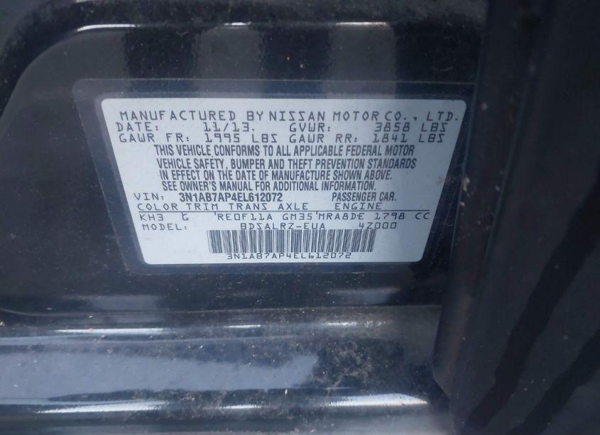 Photo 9 of 2014 Nissan Sentra SR (VIN 3N1AB7AP4EL612072)