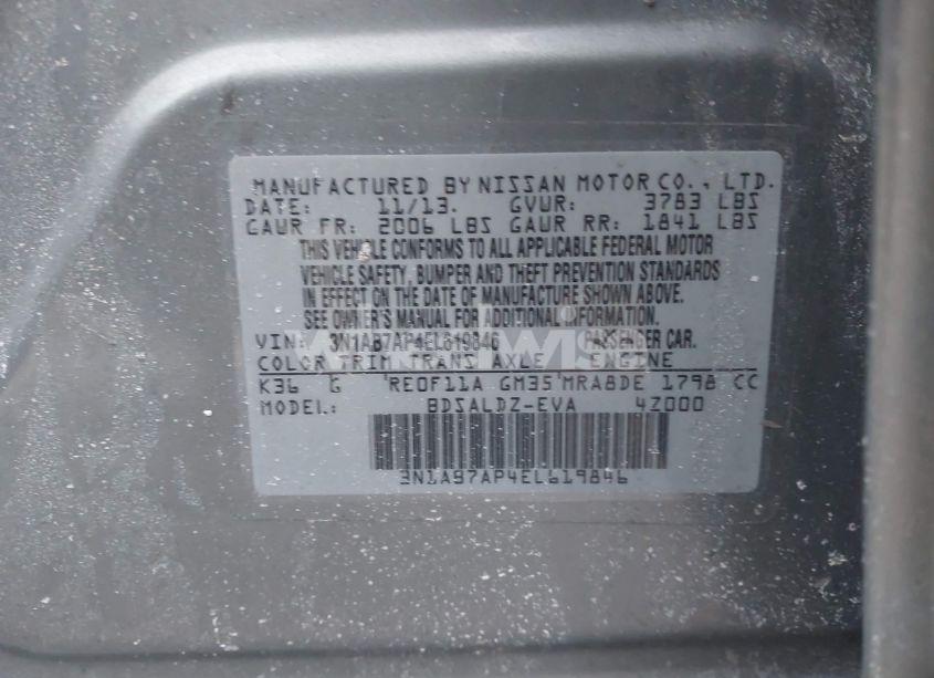 Photo 9 of 2014 Nissan Sentra SV (VIN 3N1AB7AP4EL619846)