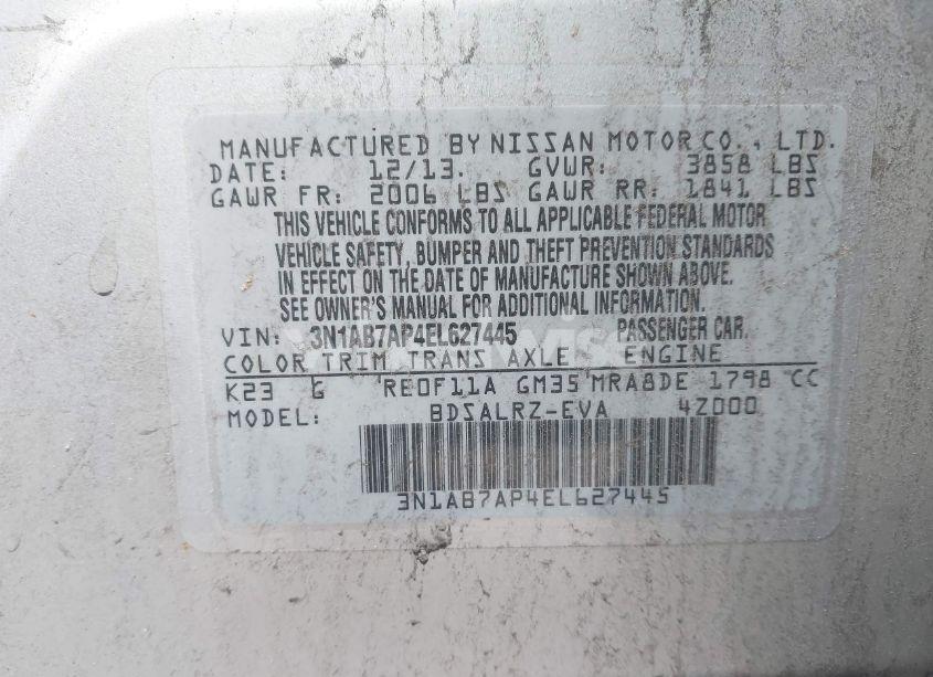 Photo 9 of 2014 Nissan Sentra SR (VIN 3N1AB7AP4EL627445)