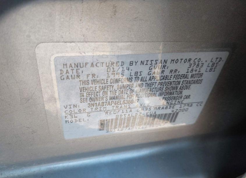 Photo 9 of 2014 Nissan Sentra SV (VIN 3N1AB7AP4EL636047)