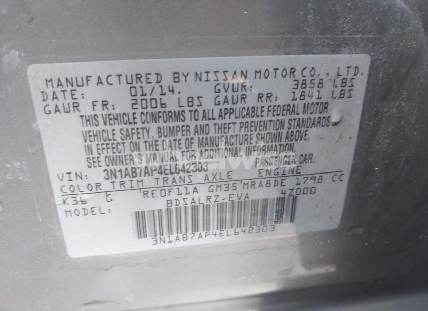 Photo 9 of 2014 Nissan Sentra SR (VIN 3N1AB7AP4EL642303)