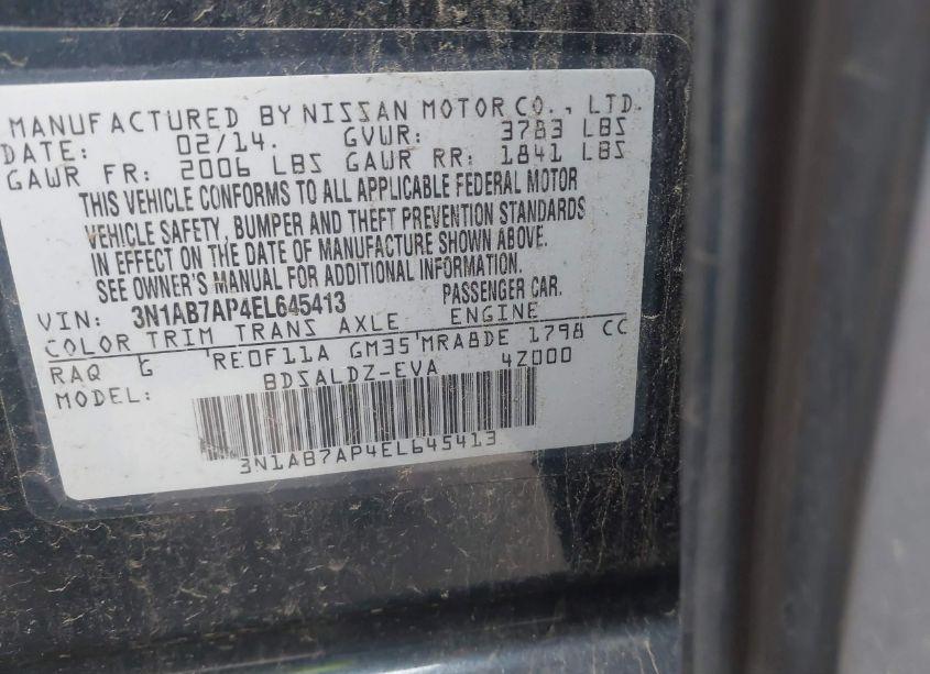 Photo 9 of 2014 Nissan Sentra SV (VIN 3N1AB7AP4EL645413)