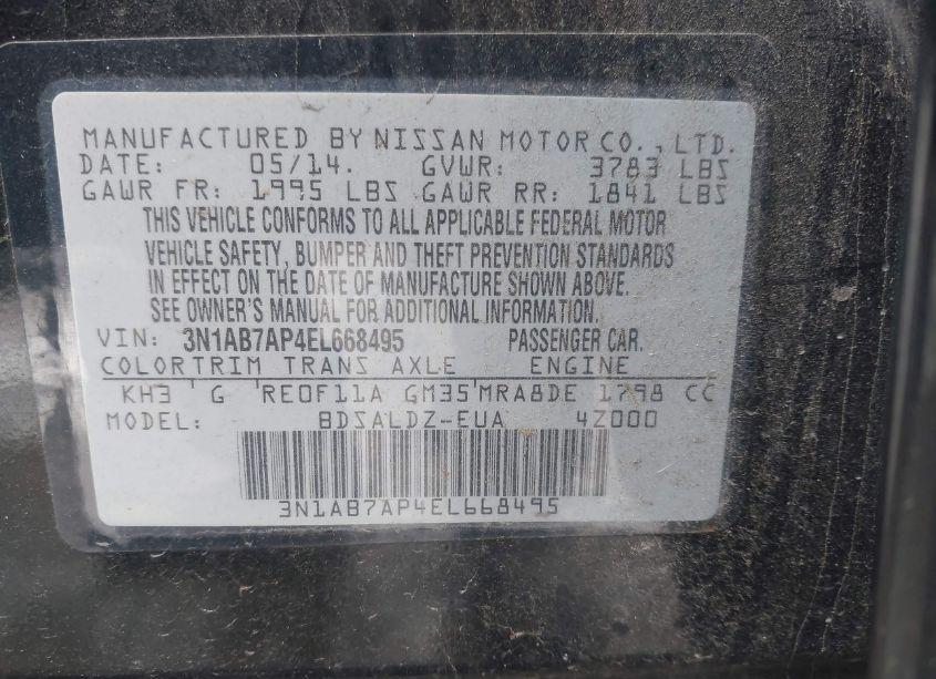 Photo 9 of 2014 Nissan Sentra SV (VIN 3N1AB7AP4EL668495)