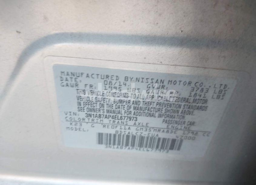 Photo 9 of 2014 Nissan Sentra S (VIN 3N1AB7AP4EL677973)