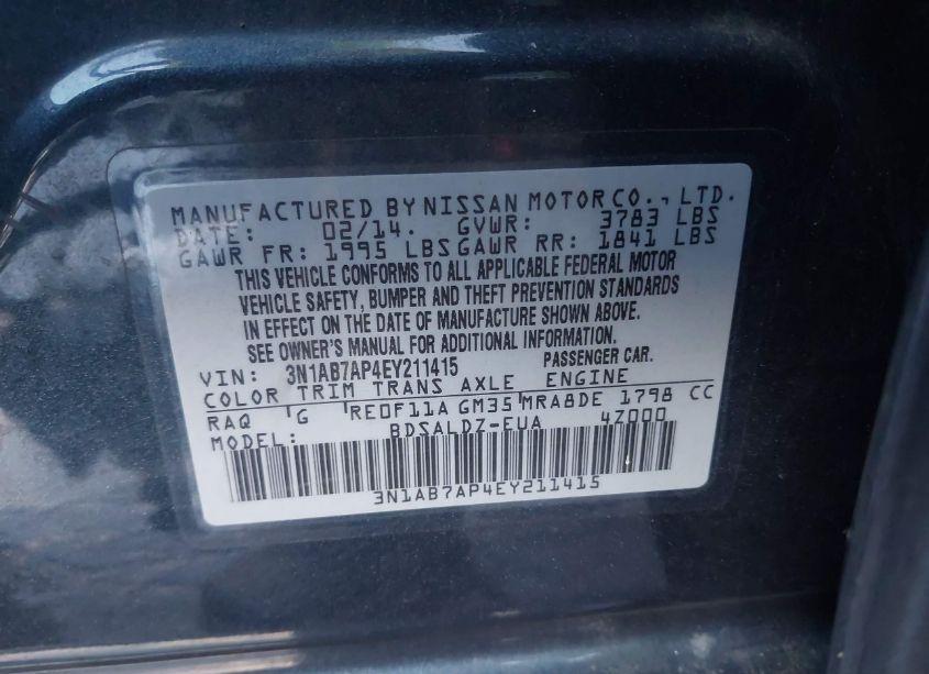 Photo 9 of 2014 Nissan Sentra SV (VIN 3N1AB7AP4EY211415)