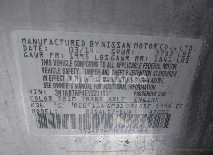 Photo 9 of 2014 Nissan Sentra SV (VIN 3N1AB7AP4EY221183)