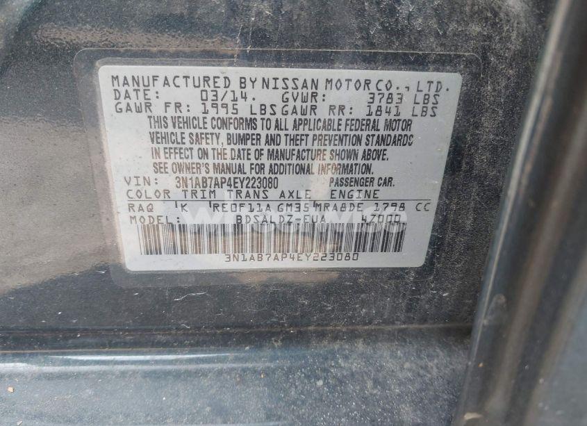 Photo 9 of 2014 Nissan Sentra SV (VIN 3N1AB7AP4EY223080)