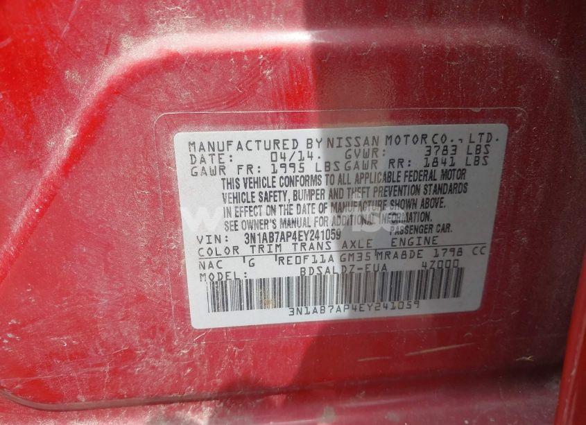 Photo 9 of 2014 Nissan Sentra SV (VIN 3N1AB7AP4EY241059)