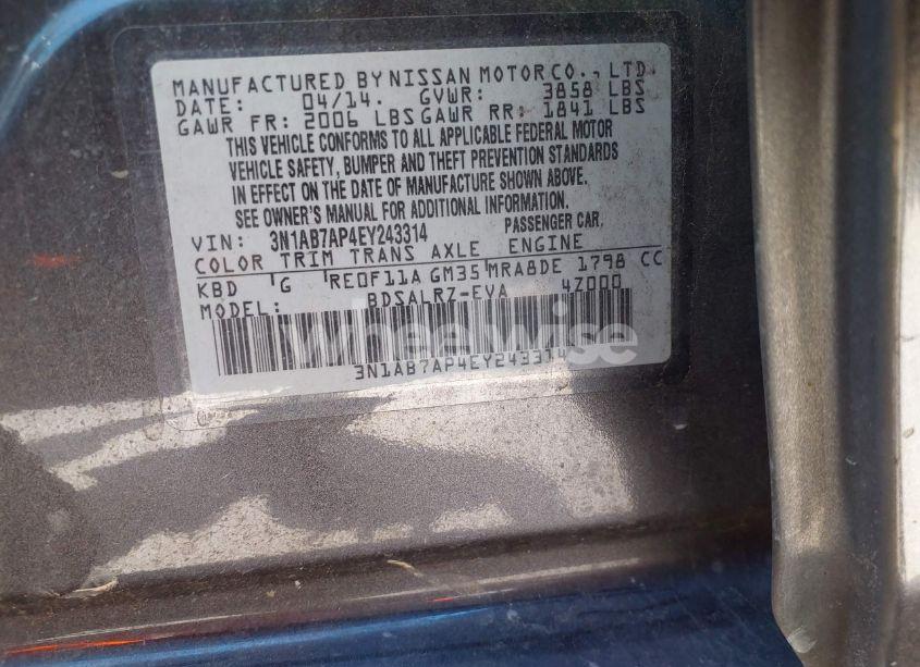 Photo 9 of 2014 Nissan Sentra SR (VIN 3N1AB7AP4EY243314)