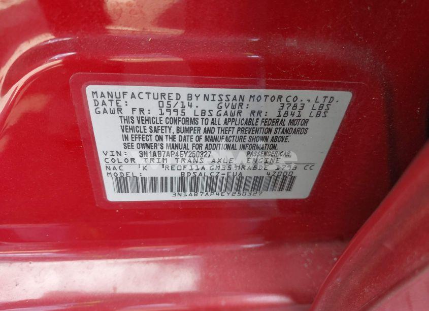 Photo 9 of 2014 Nissan Sentra S (VIN 3N1AB7AP4EY250327)