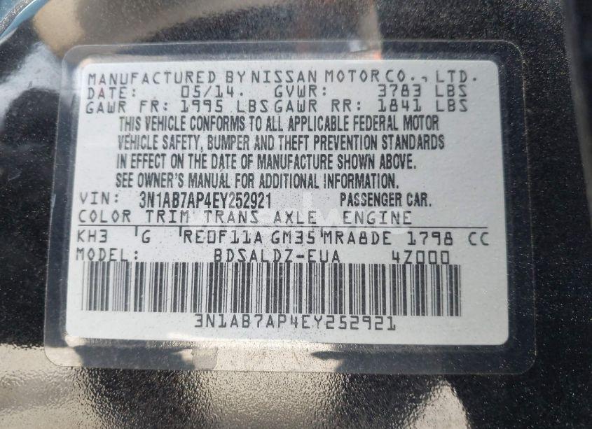 Photo 9 of 2014 Nissan Sentra SV (VIN 3N1AB7AP4EY252921)