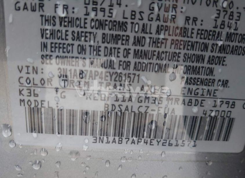 Photo 9 of 2014 Nissan Sentra S (VIN 3N1AB7AP4EY261571)