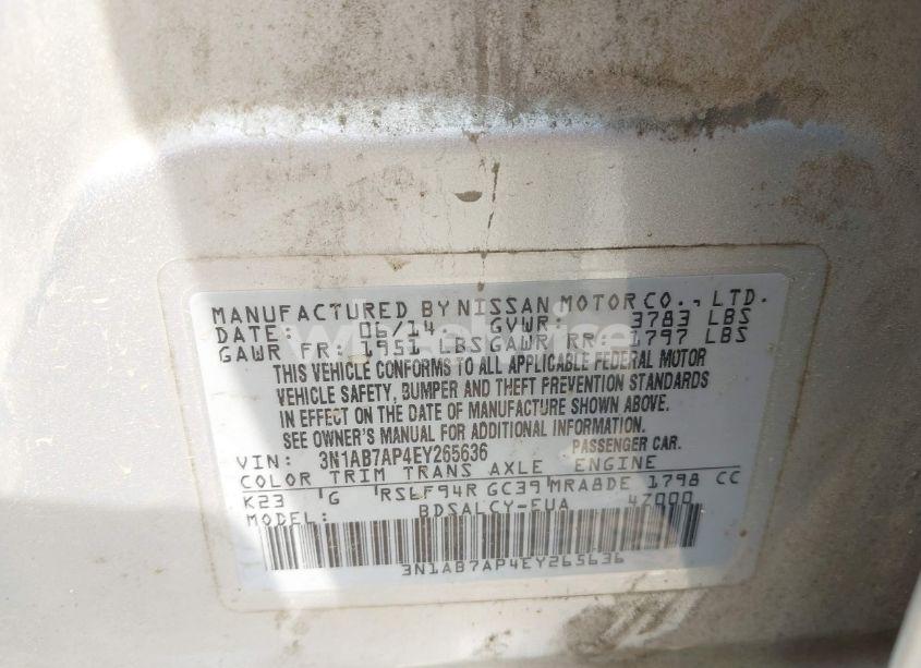 Photo 9 of 2014 Nissan Sentra S (VIN 3N1AB7AP4EY265636)