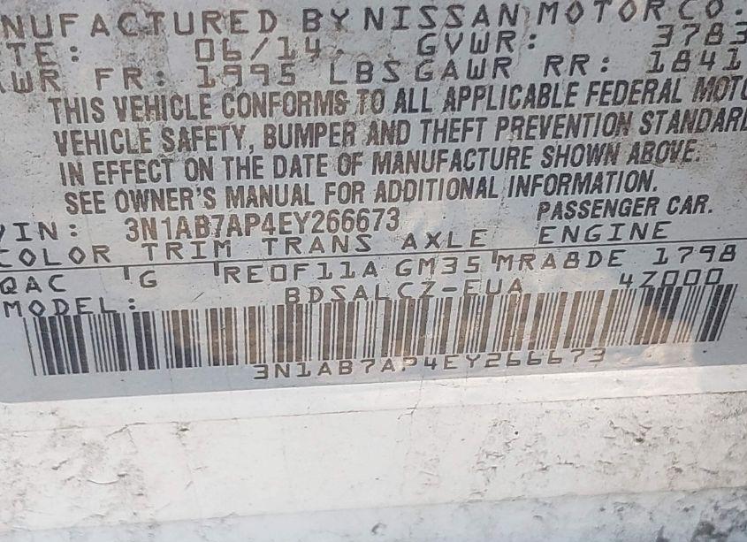 Photo 9 of 2014 Nissan Sentra S (VIN 3N1AB7AP4EY266673)