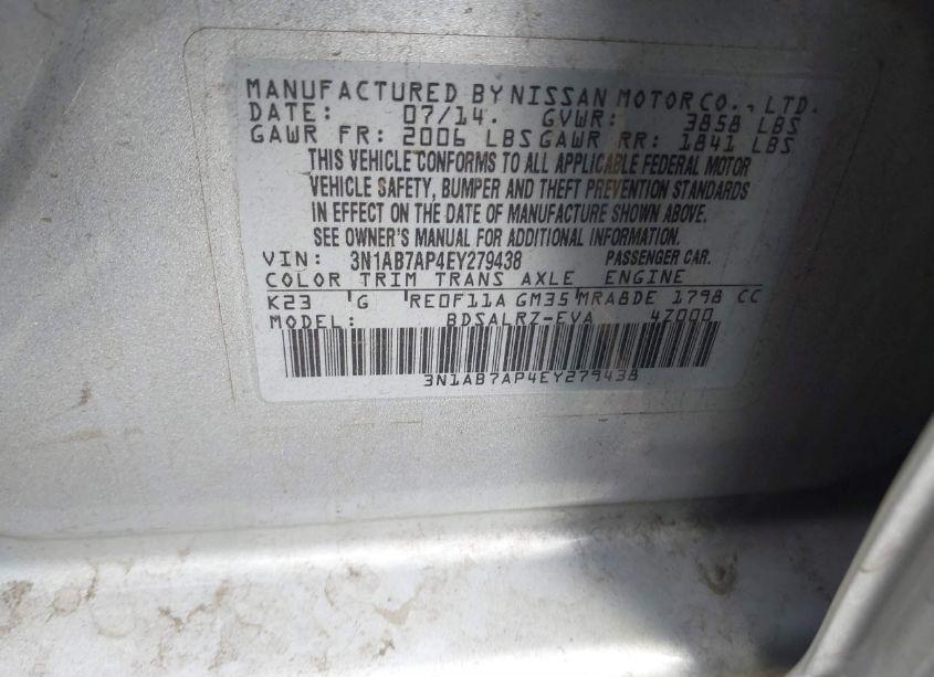 Photo 9 of 2014 Nissan Sentra SR (VIN 3N1AB7AP4EY279438)