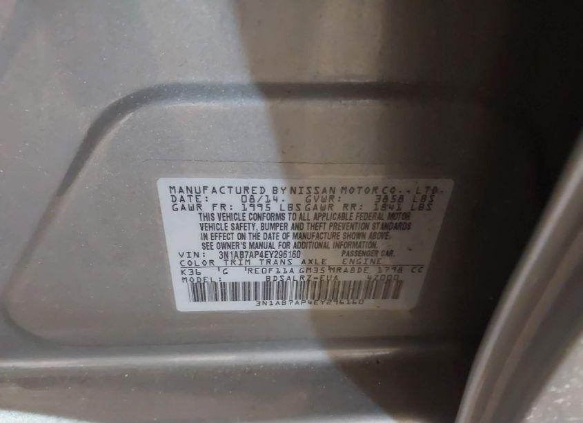 Photo 9 of 2014 Nissan Sentra SR (VIN 3N1AB7AP4EY296160)