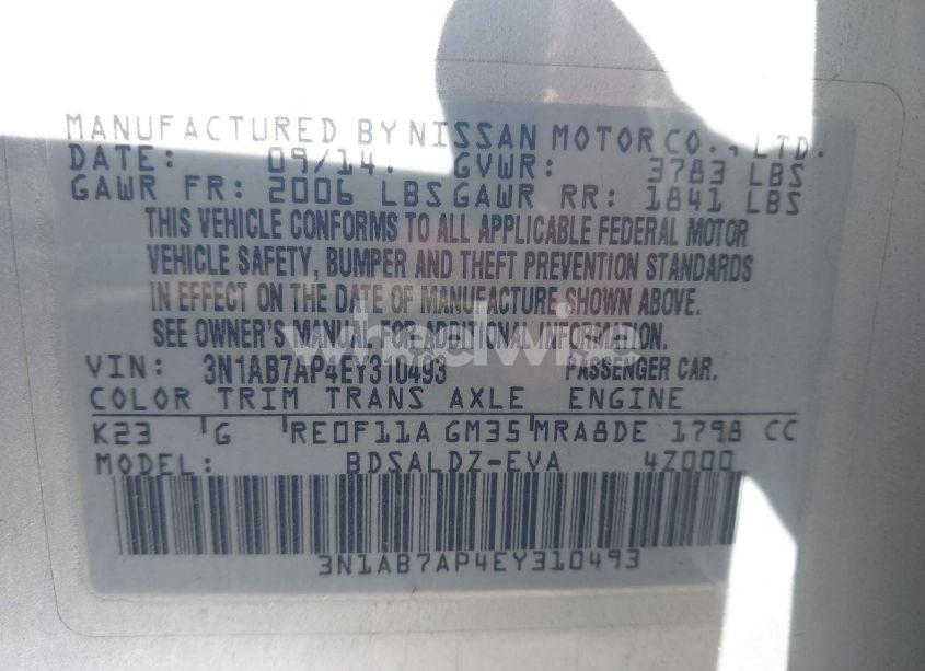 Photo 9 of 2014 Nissan Sentra SV (VIN 3N1AB7AP4EY310493)