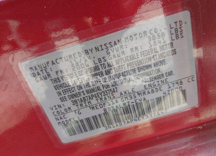 Photo 9 of 2014 Nissan Sentra SR (VIN 3N1AB7AP4EY337547)