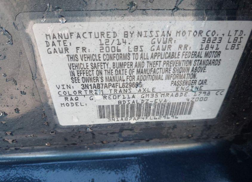 Photo 9 of 2015 Nissan Sentra SV (VIN 3N1AB7AP4FL629696)