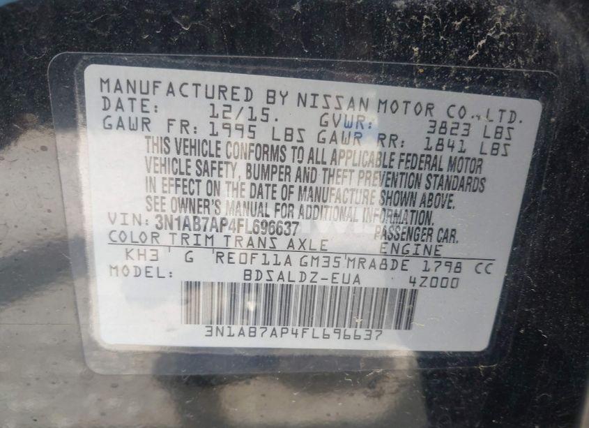 Photo 9 of 2015 Nissan Sentra SV (VIN 3N1AB7AP4FL696637)