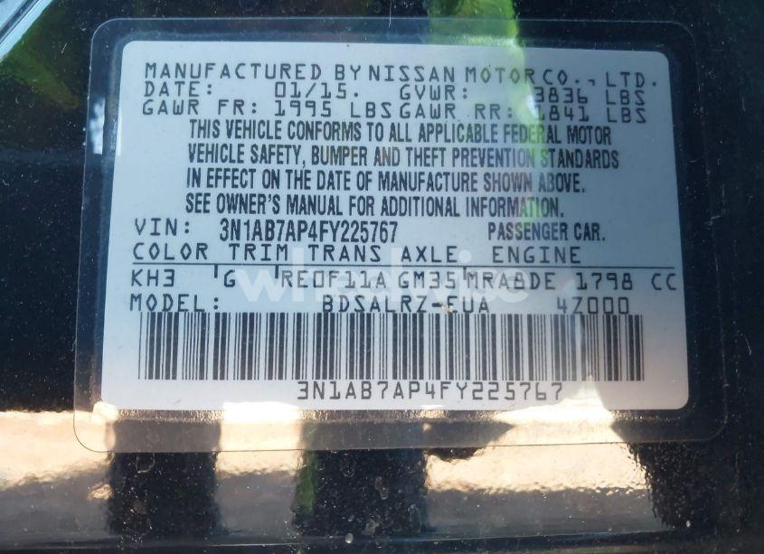 Photo 9 of 2015 Nissan Sentra SR (VIN 3N1AB7AP4FY225767)