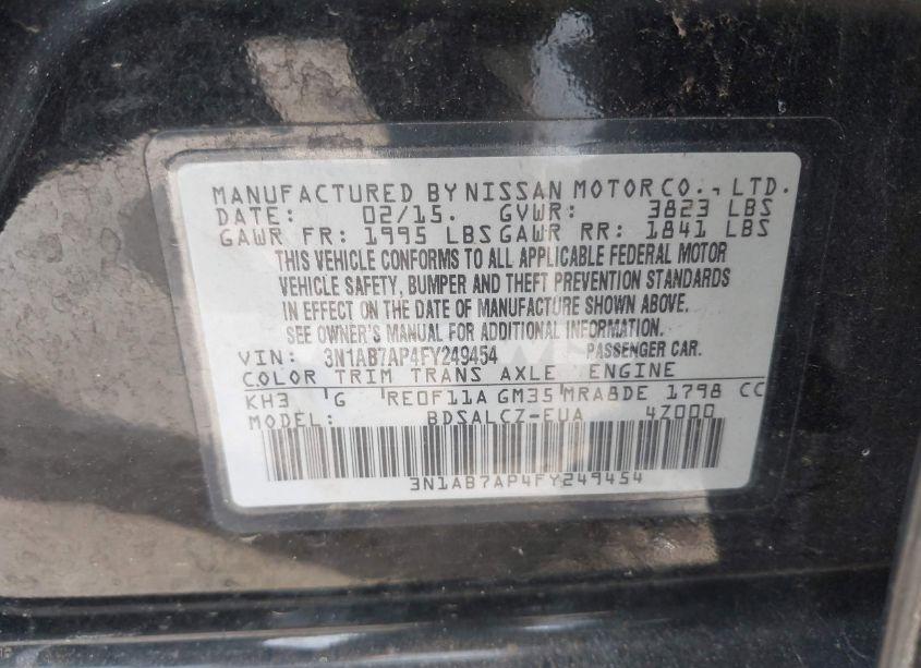 Photo 9 of 2015 Nissan Sentra (VIN 3N1AB7AP4FY249454)