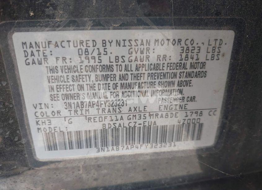 Photo 9 of 2015 Nissan Sentra S (VIN 3N1AB7AP4FY323231)