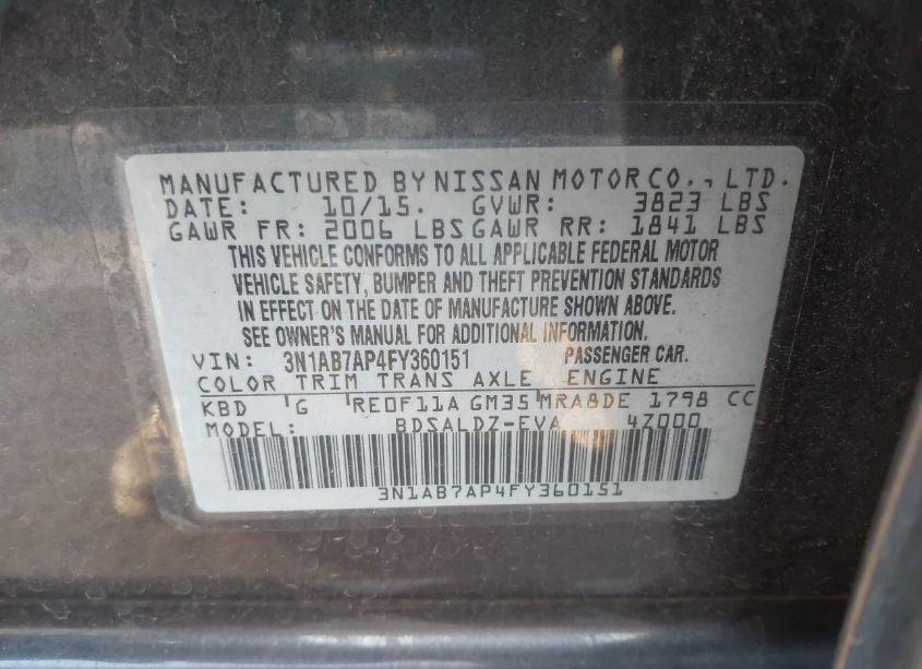 Photo 9 of 2015 Nissan Sentra SV (VIN 3N1AB7AP4FY360151)