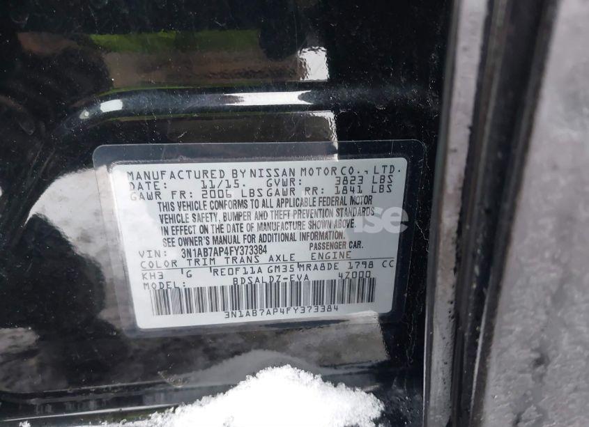 Photo 9 of 2015 Nissan Sentra SV (VIN 3N1AB7AP4FY373384)