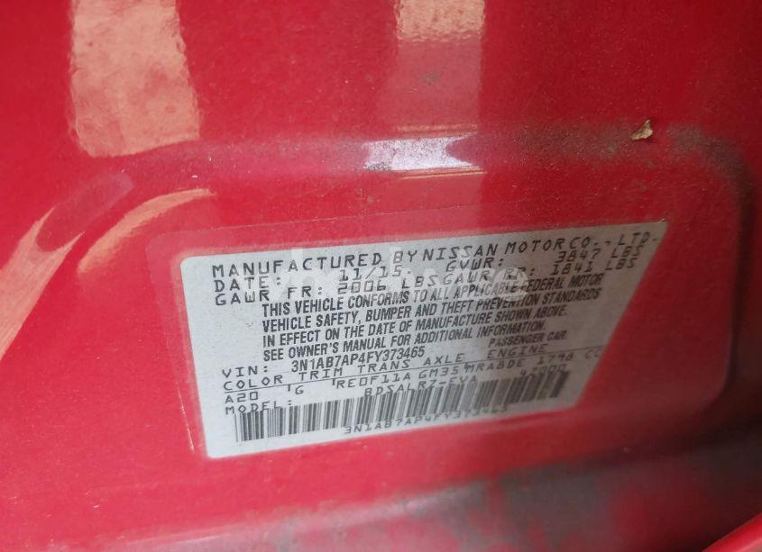 Photo 9 of 2015 Nissan Sentra SR (VIN 3N1AB7AP4FY373465)