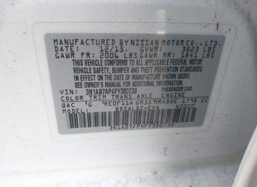 Photo 9 of 2015 Nissan Sentra SV (VIN 3N1AB7AP4FY380738)