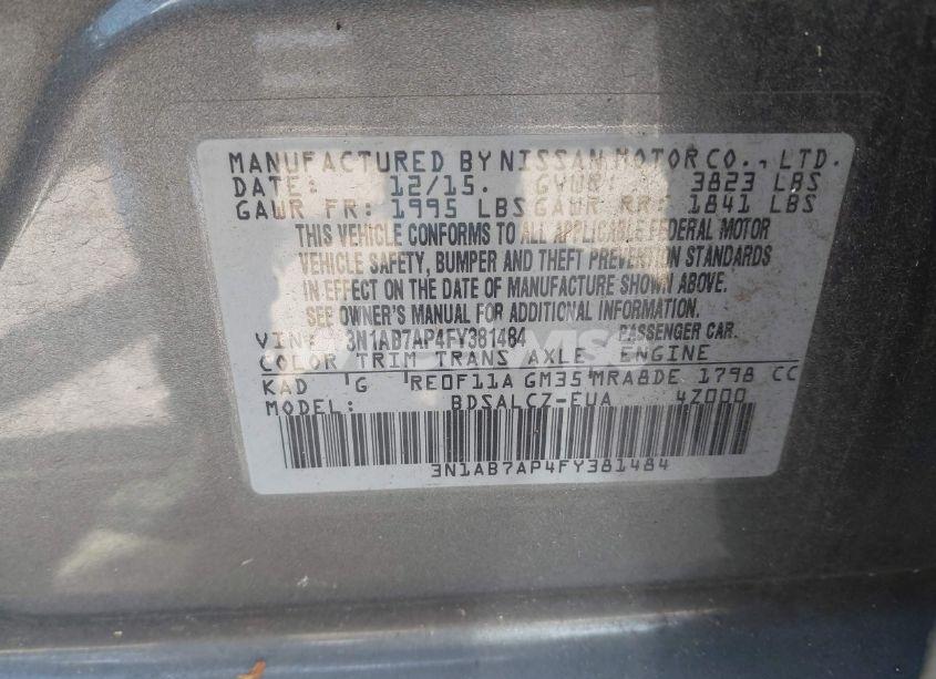 Photo 9 of 2015 Nissan Sentra S (VIN 3N1AB7AP4FY381484)