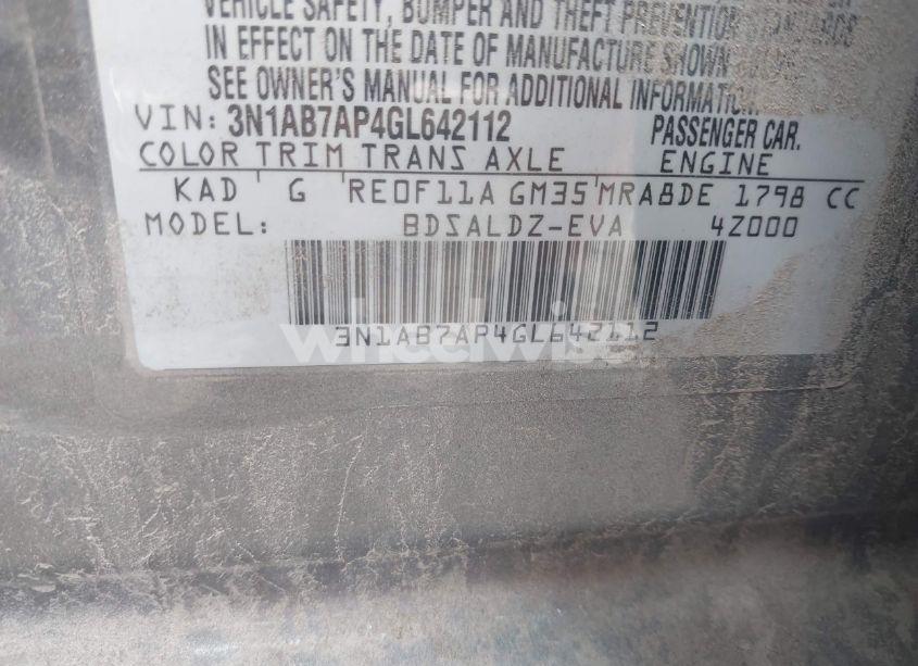 Photo 9 of 2016 Nissan Sentra FE+ S/S/SL/SR/SV (VIN 3N1AB7AP4GL642112)