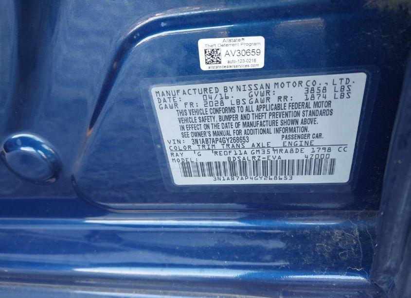 Photo 9 of 2016 Nissan Sentra SR (VIN 3N1AB7AP4GY268653)