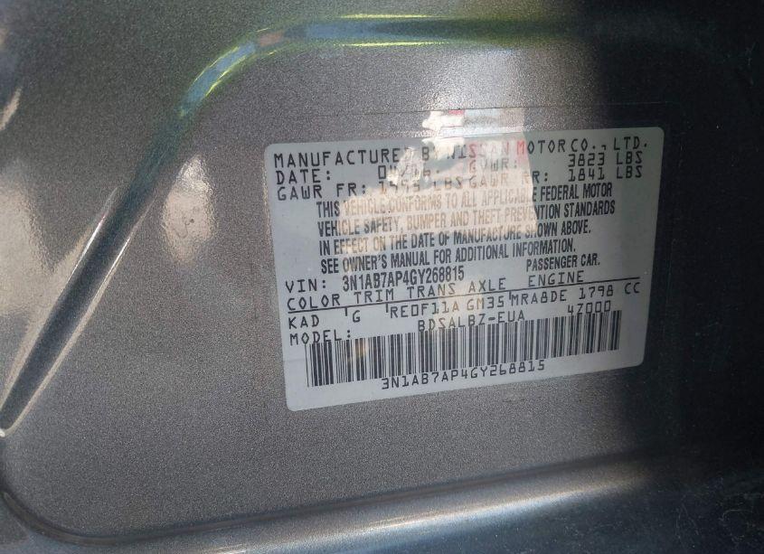 Photo 9 of 2016 Nissan Sentra S (VIN 3N1AB7AP4GY268815)