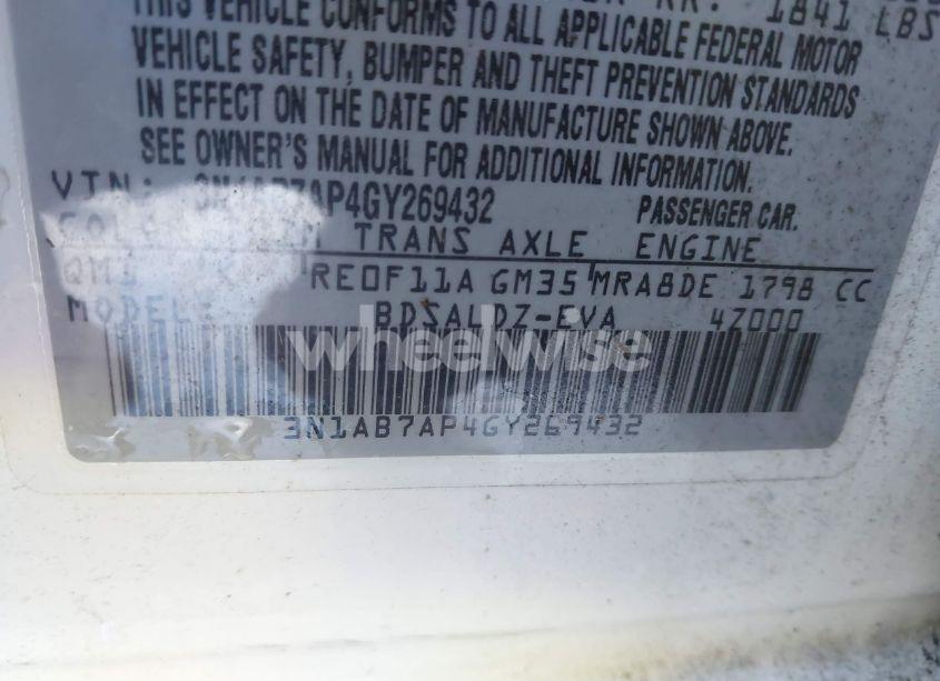 Photo 9 of 2016 Nissan Sentra SV (VIN 3N1AB7AP4GY269432)